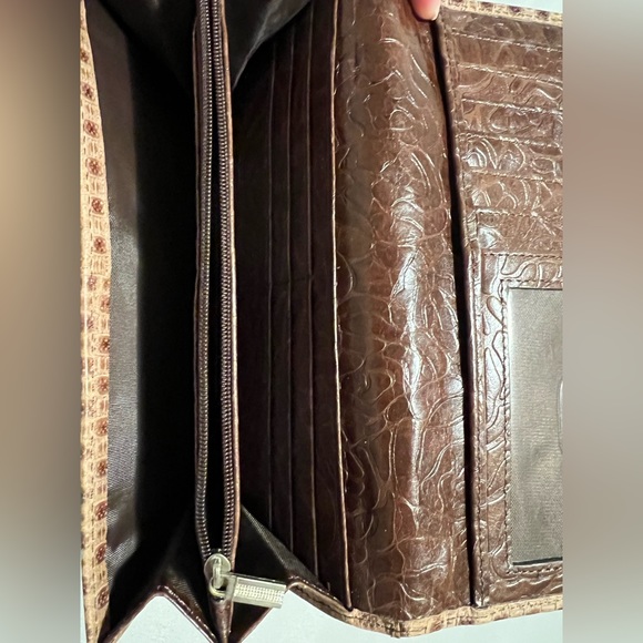 RFID Wallet brown tan card holder checkbook wallet - Picture 3 of 5